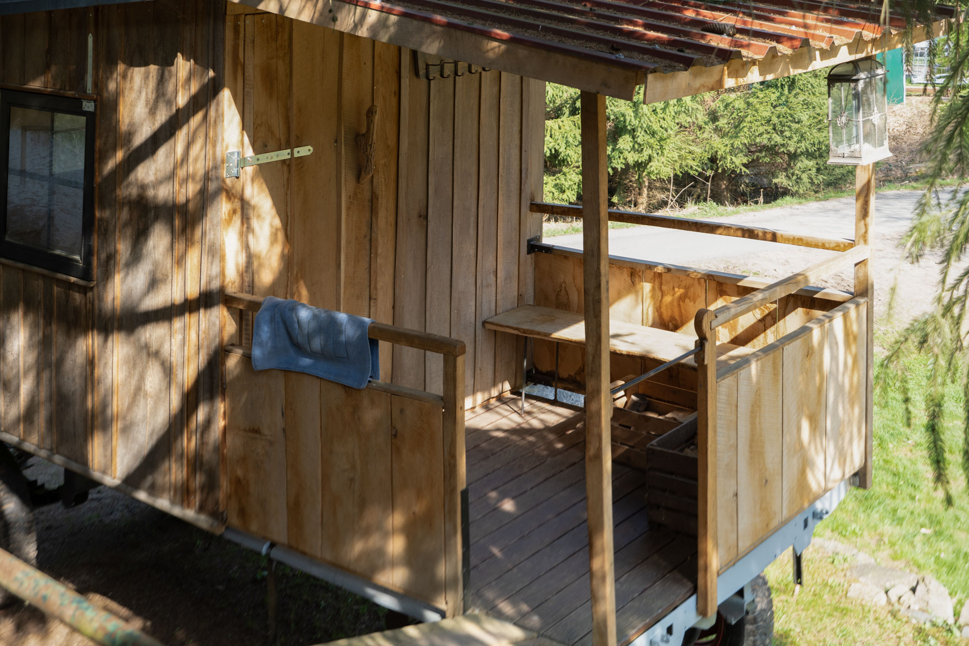 Sauna im Bauwagen